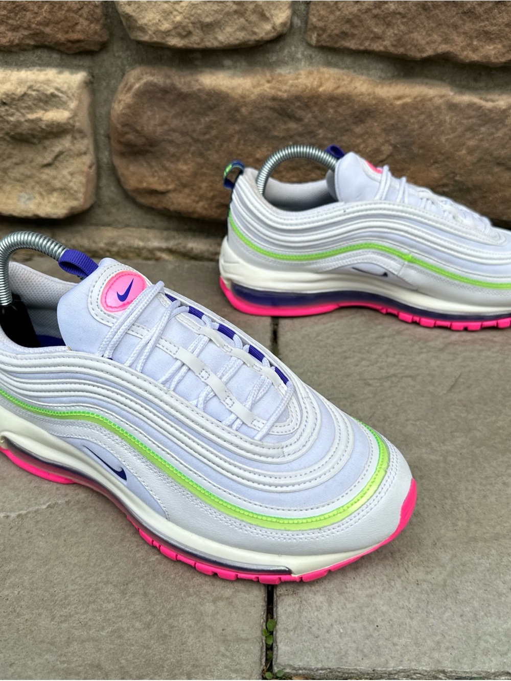 Nike Women’s Size 9 Air Max 97 Running Sneakers Shoes White Volt DH0251-100